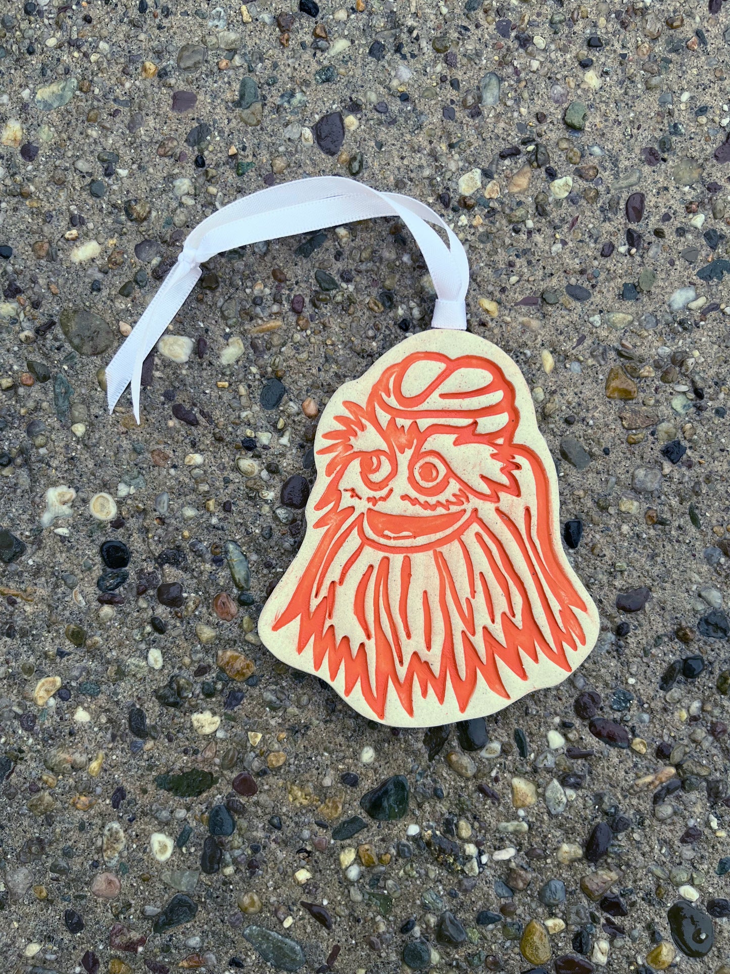 Large Orange Gritty Ornament