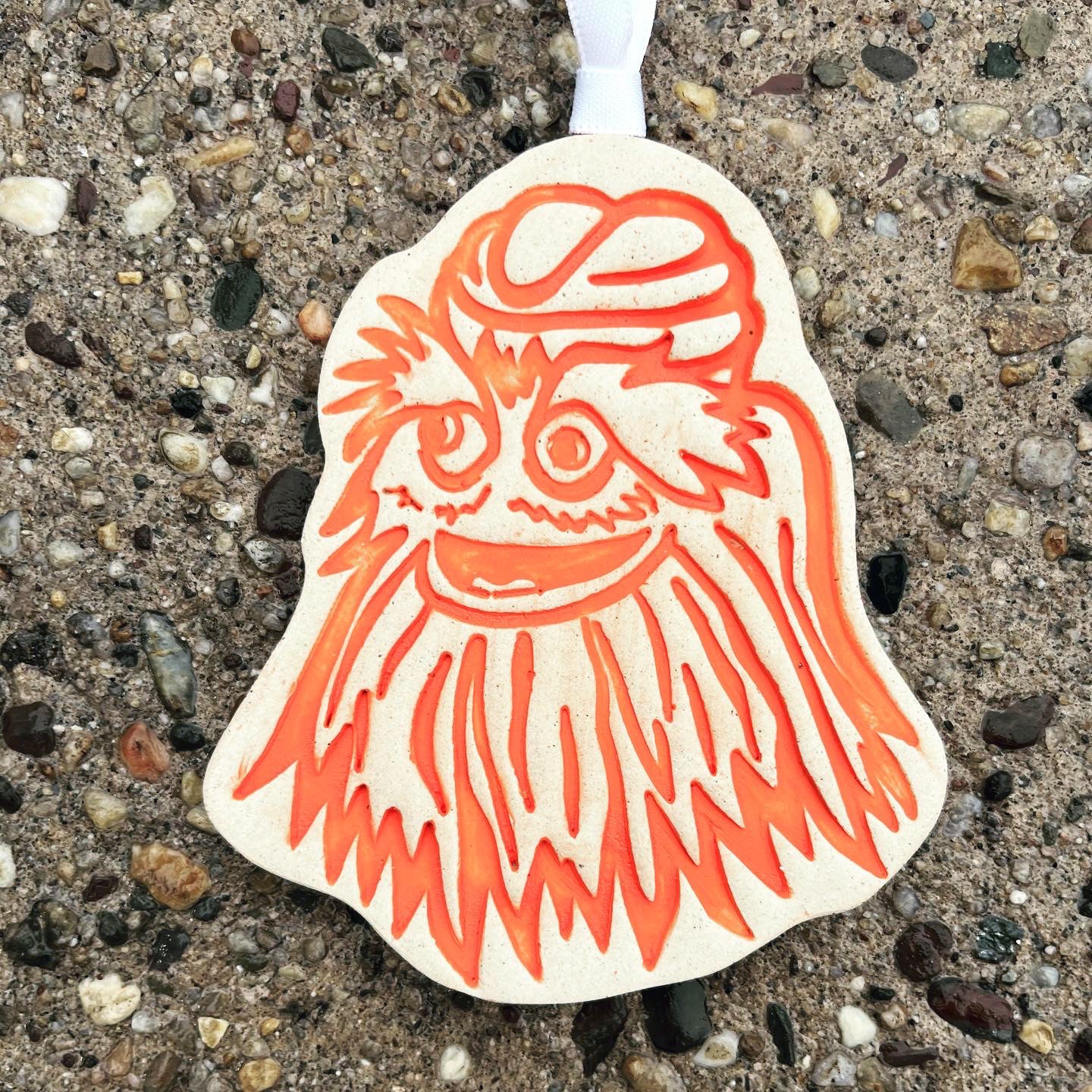 Large Orange Gritty Ornament